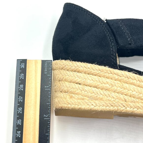 Lifestride Size 5 Siesta Black‎ Microsuede Espadrilles Wedges Sandals Shoes - Picture 12 of 13